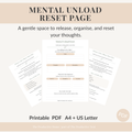 Mental Unload Reset Page for Moms | Brain Dump Worksheet for Clarity